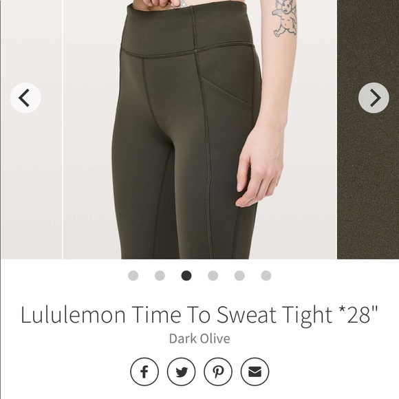 Lululemon Time to Sweat Leggings 28” in Dark Olive - Picture 7 of 9